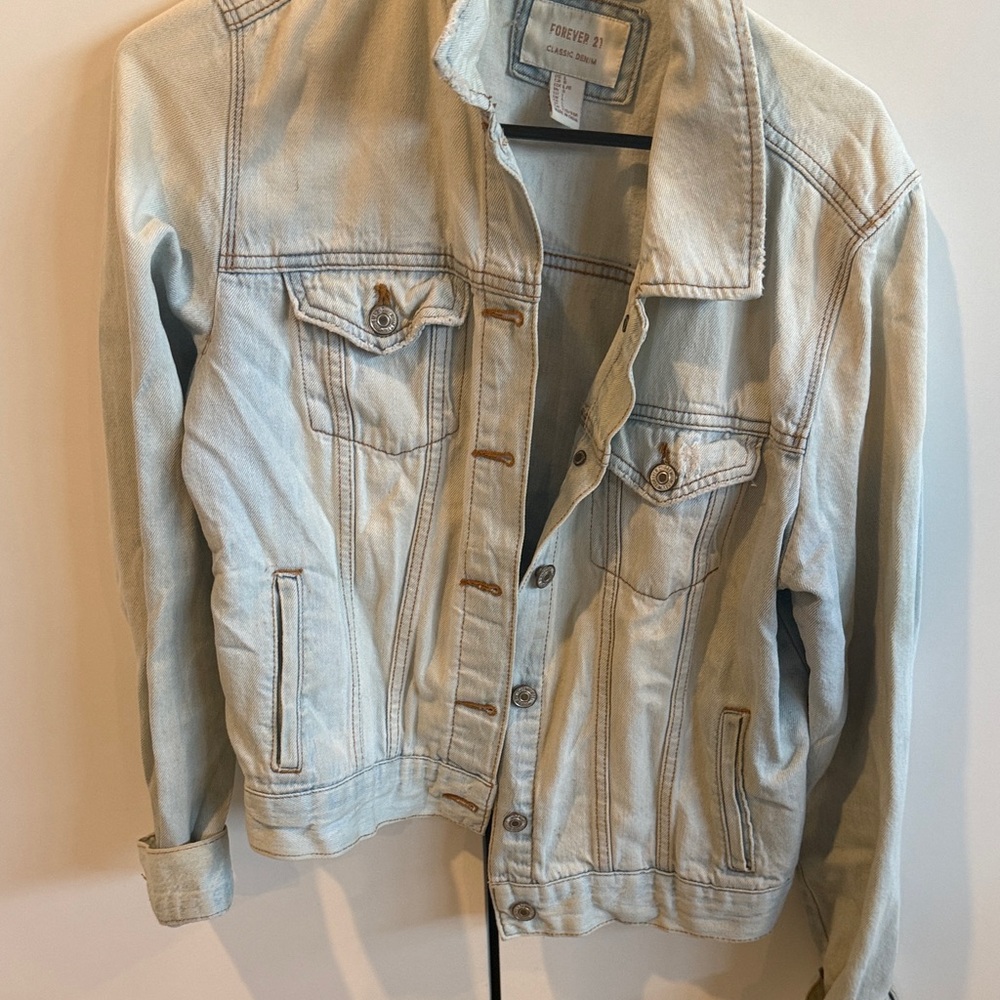 Forever 21 Light Blue Casual Denim Jacket